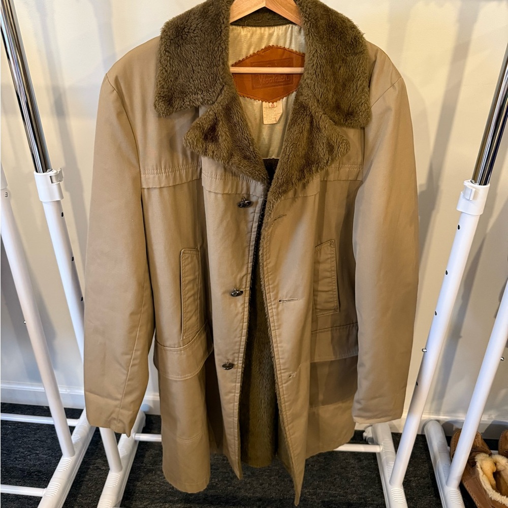 Vintage Woolrich Trench Coat Faux Fur Lined